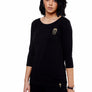 Ladies Black 3/4 Sleeve Stretch Shirt